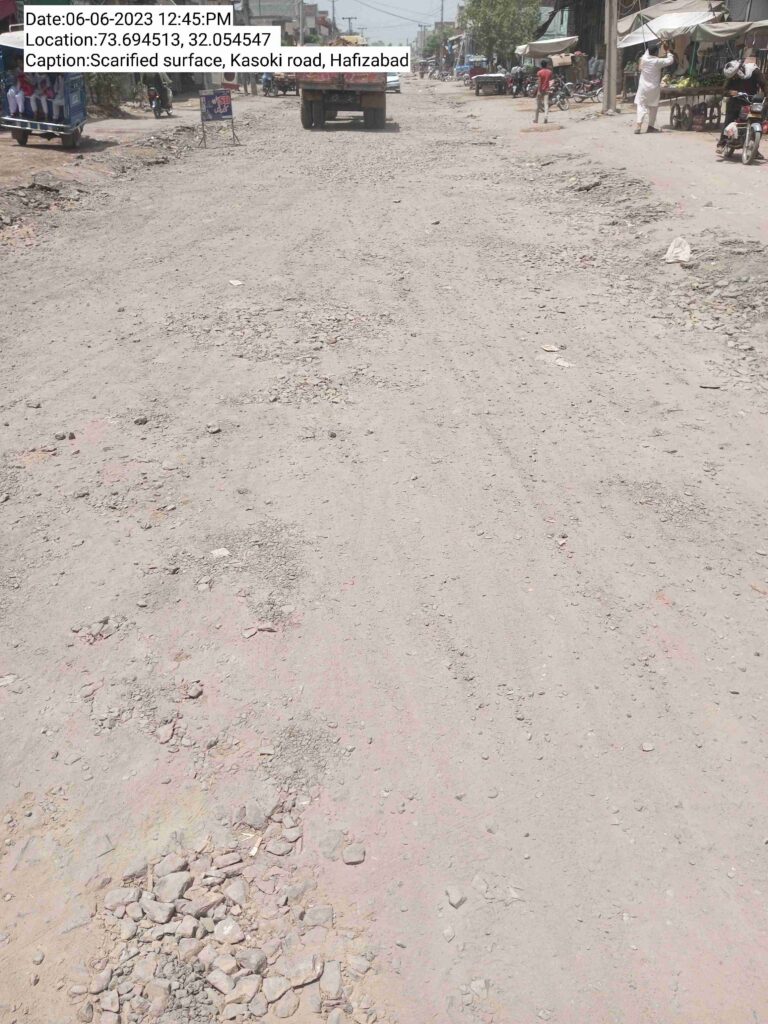 Scarified existing surface, Kasoki Road, Hafizabad