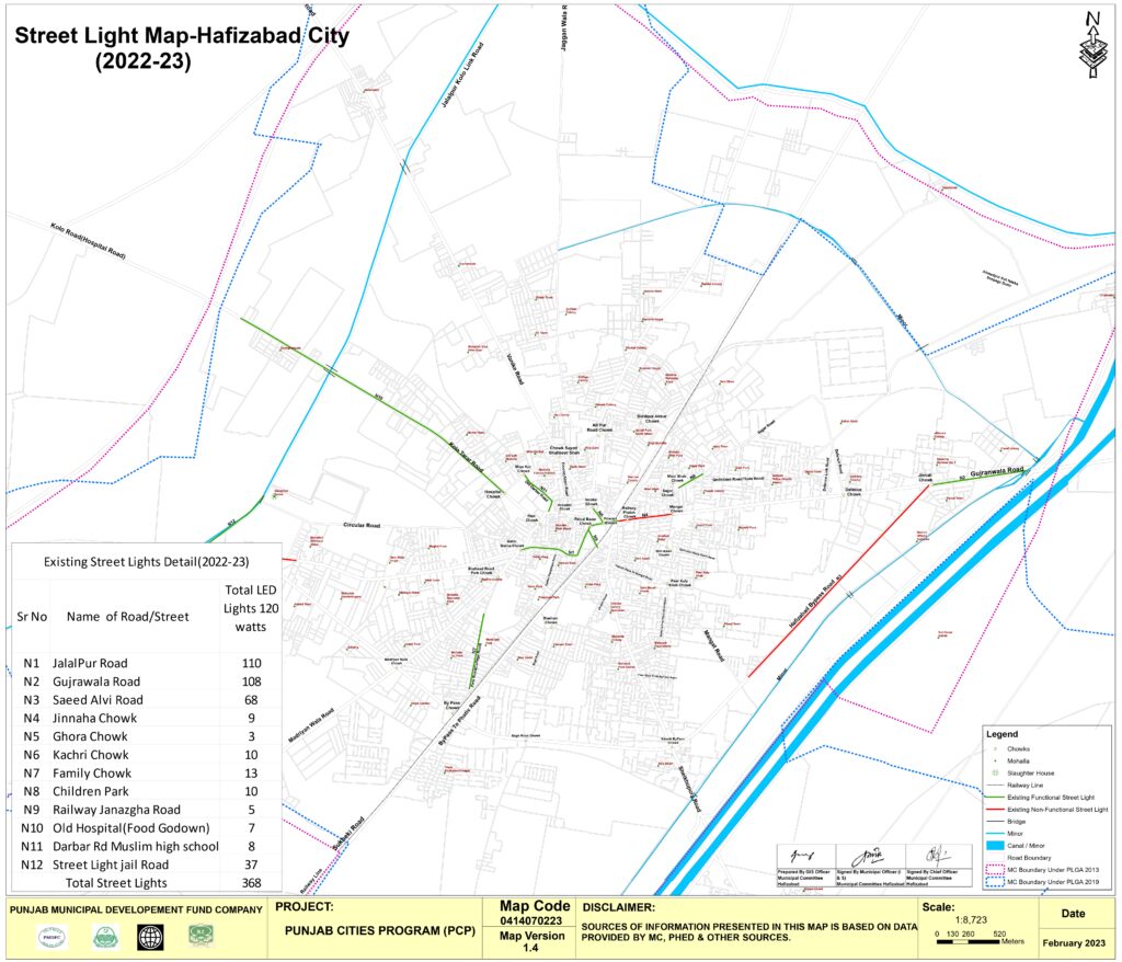 Street Light Updated Map 2022-23 - Hafizabad